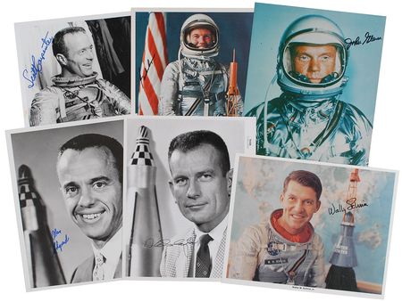 Lot #9087 Mercury 7 Signed Photographs - Image 1