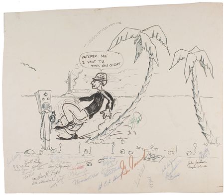 Lot #9203 Guenter Wendt’s Fallback Crew #12 Oversized Signed Sketch - Image 1