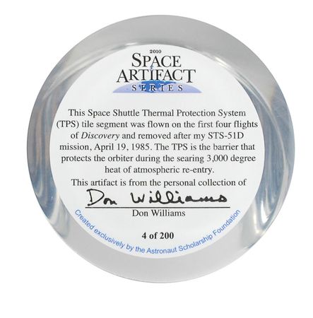 Lot #9498 STS-51D Flown TPS Tile Segment - Image 2