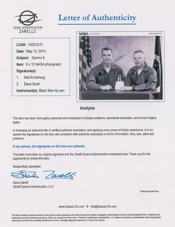 Lot #9122 Gemini 8 Signed Photograph - Image 2
