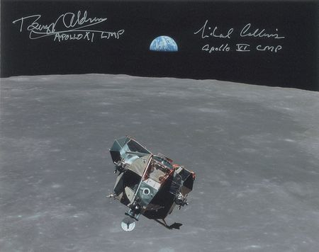 Lot #9293 Buzz Aldrin and Michael Collins Signed Photograph - Image 1