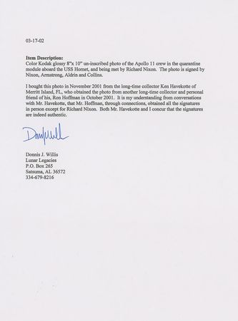 Lot #9273 Apollo 11 and Richard Nixon Signed Photograph - Image 3