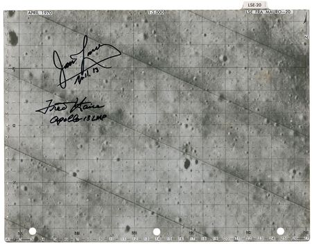 Lot #9357 Apollo 13 Flown Lunar Surface Exploration Map - Image 1