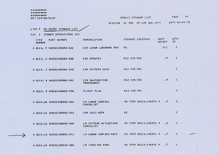 Lot #9357 Apollo 13 Flown Lunar Surface Exploration Map - Image 3