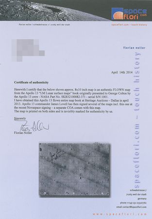 Lot #9357 Apollo 13 Flown Lunar Surface Exploration Map - Image 7
