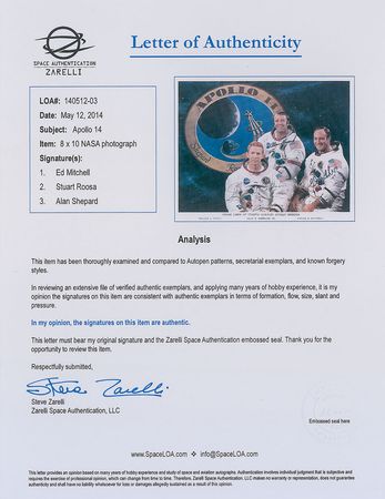 Lot #9385 Apollo 14 Signed Photograph - Image 2