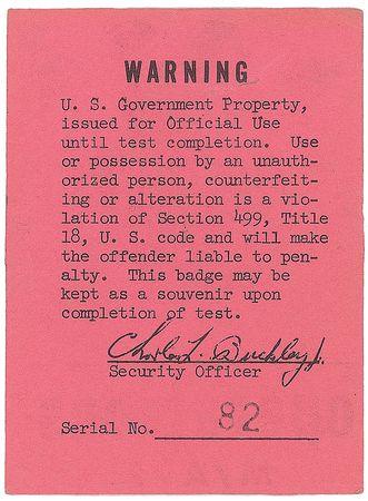 Lot #9077 Gene Kranz’s MA-7 Operations Badge - Image 2