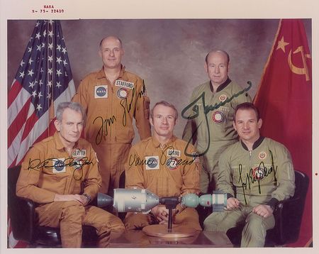 Lot #9474 Apollo-Soyuz Signed Photograph - Image 1