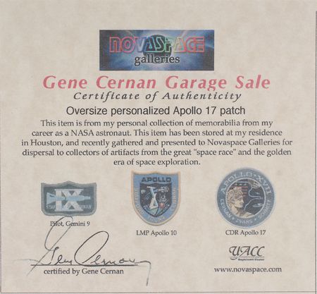 Lot #9472 Gene Cernan?s Oversized Apollo 17 Patch - Image 2