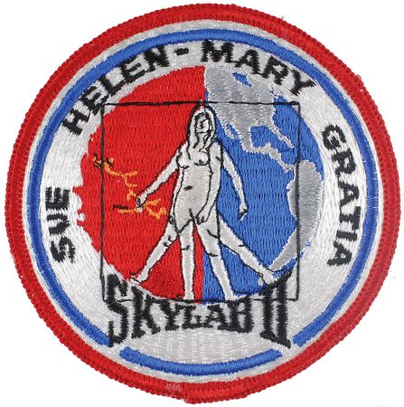 Lot #9486 Skylab 2 Wives Signed Decal and Patch - Image 1