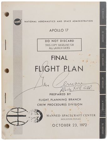 Lot #9468 Gene Cernan Signed Apollo 17 Flight Plan - Image 1