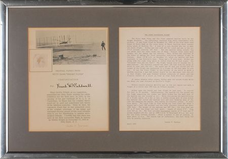Lot #9002 Wright Flyer Flown Fabric Swatch