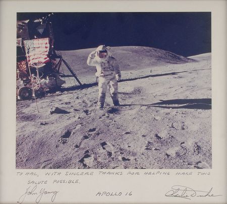 Lot #9439 John Young and Charlie Duke Signed Photograph - Image 1