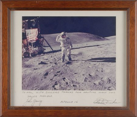 Lot #9439 John Young and Charlie Duke Signed Photograph - Image 2