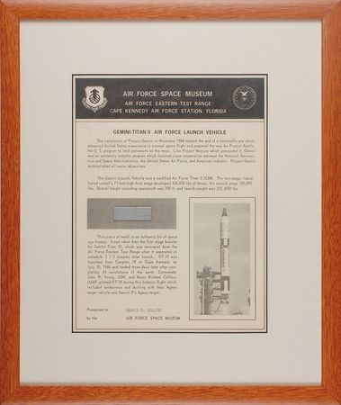 Lot #9128 Gemini 10: First Stage Booster Metal Fragment - Image 3