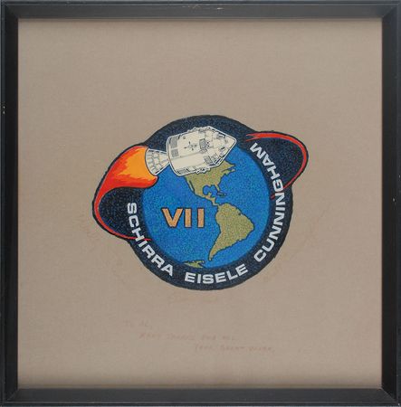 Lot #9226 Apollo 7 Signed Original Emblem Artwork - Image 1