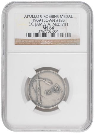 Lot #9247 Apollo 9 Flown Robbins Medal - Image 1