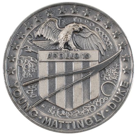Lot #9433 John Young?s Apollo 16 Flown Robbins Medal - Image 1