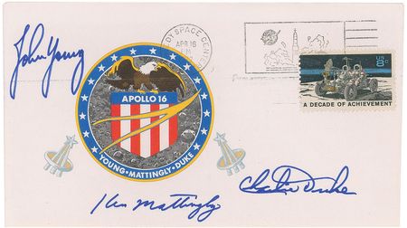 Lot #9432 John Young?s Apollo 16 ?Type 1? Insurance Cover - Image 1