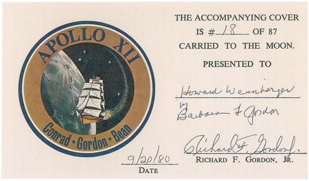 Lot #9326 Apollo 12 Flown Cover - Image 3