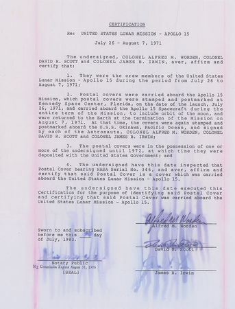 Lot #9409 Apollo 15 Flown ?Phases of the Moon? Cover - Image 3