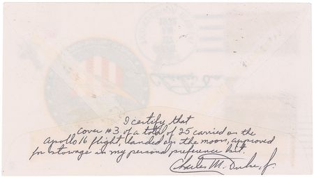 Lot #9430 Apollo 16 Flown Cover - Image 2
