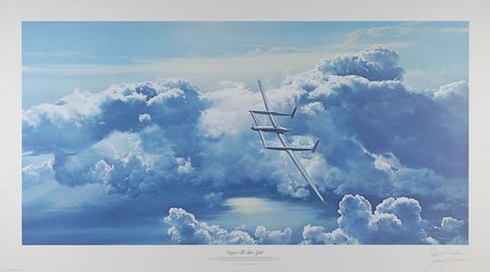 Lot #9534 Voyager: Rutan and Yeager Signed Print - Image 1