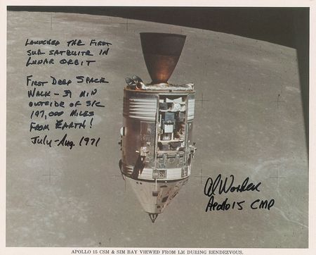 Lot #9423 Al Worden Pair of Signed Photographs - Image 1