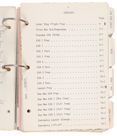 Lot #9434 Apollo 16 Mock-up Copy of Apollo 15?s Lunar Surface Checklist - Image 6