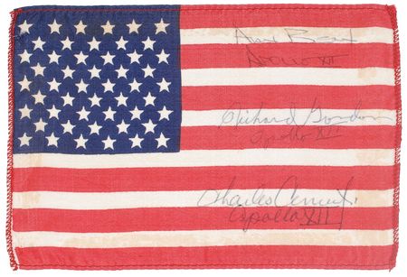 Lot #9328 Apollo 12 Crew-signed Flown Flag - Image 1