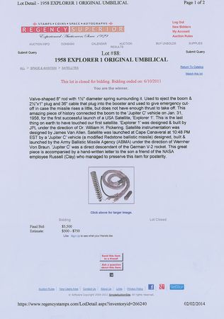 Lot #9026 Explorer 1 Rod - Image 3