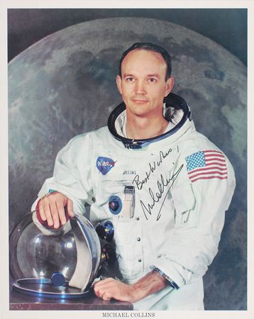 Lot #9303 Michael Collins Signed Photograph and Book - Image 1