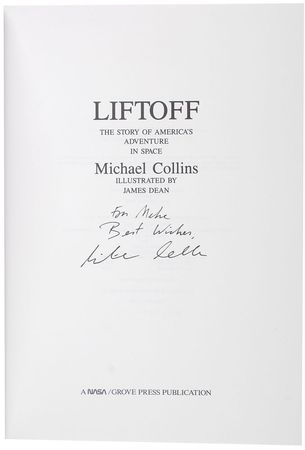 Lot #9303 Michael Collins Signed Photograph and Book - Image 2