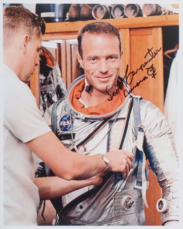 Lot #9094 Scott Carpenter Signed Mission Report and Photograph - Image 2