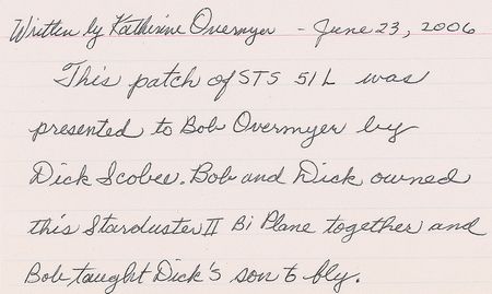 Lot #9526 Bob Overmyer’s Challenger Patch and Sticker - Image 3