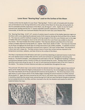Lot #9400 Dave Scott?s Apollo 15 Lunar Surface-used Rover Map - Image 3