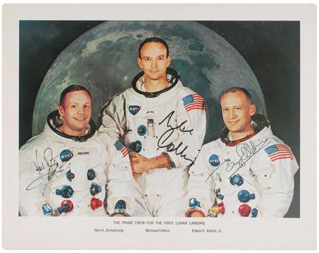 Lot #9270 Apollo 11 Oversized Signed Photograph - Image 1