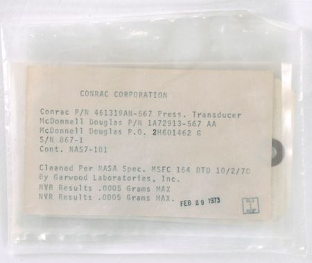 Lot #9172 Apollo S-IVB Pressure Transducer - Image 3