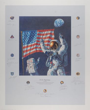 Lot #9195 Apollo Astronauts Signed Lithograph - Image 1