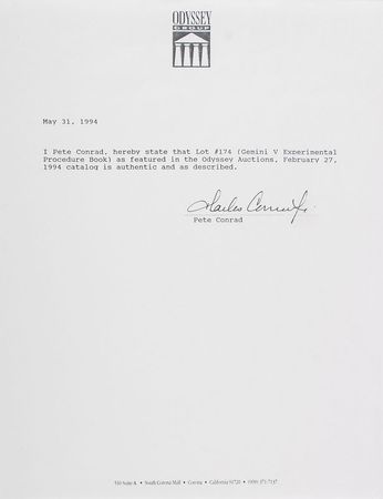 Lot #9114 Gemini 5: Charles Conrad?s Flown Page - Image 3