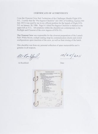 Lot #9520 Challenger Closeout Checklist - Image 4