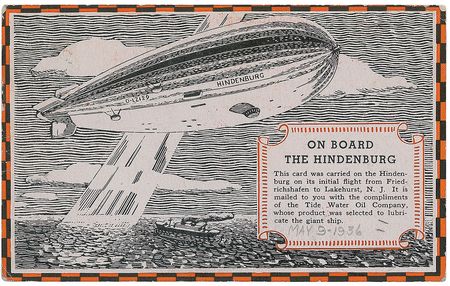 Lot #9021 Hindenburg Flown Postcard - Image 2