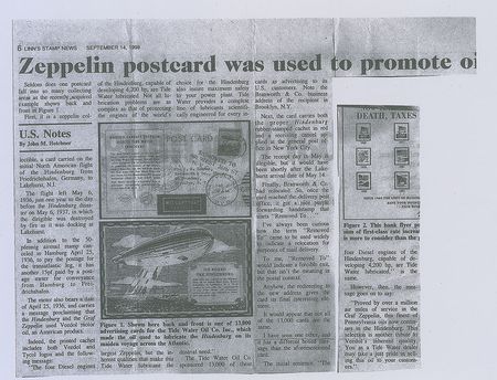 Lot #9021 Hindenburg Flown Postcard - Image 3