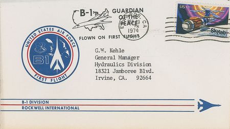 Lot #9535 B-1 Bomber Flown Cover - Image 1