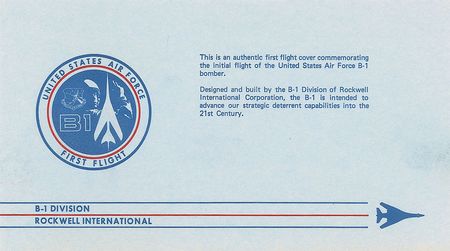 Lot #9535 B-1 Bomber Flown Cover - Image 2