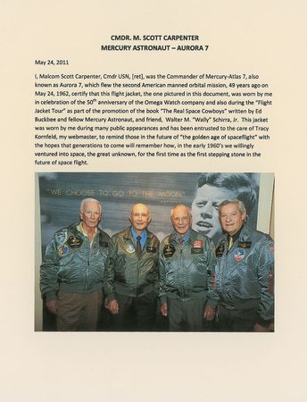 Lot #9079 Scott Carpenter’s Omega Flight Jacket - Image 6