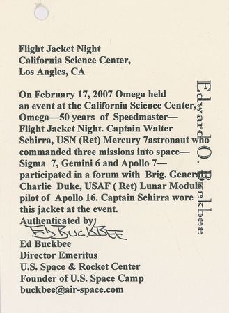 Lot #9080 Wally Schirra’s Omega Flight Jacket - Image 3