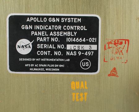 Lot #9144 Apollo Block I Panel G&N Indicator - Image 3