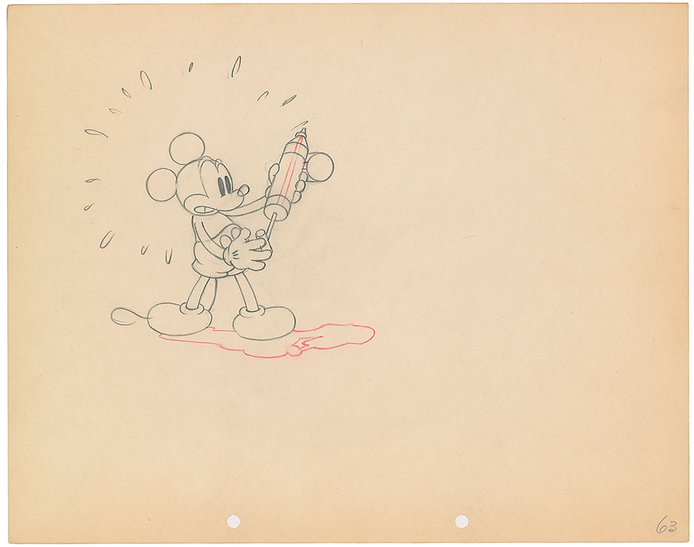 Mickey Mouse production drawing from Mickey's Garden Production