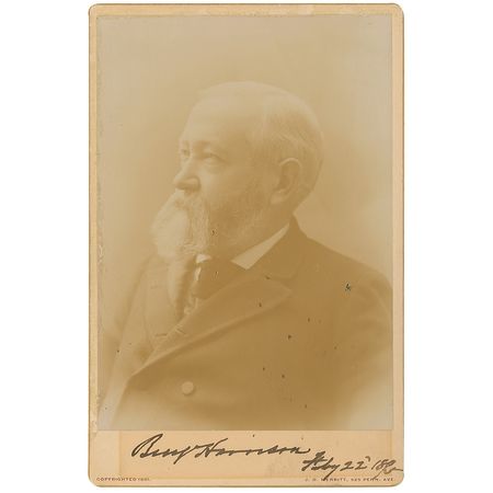 Lot #52 Benjamin Harrison Signed Photograph - Image 2